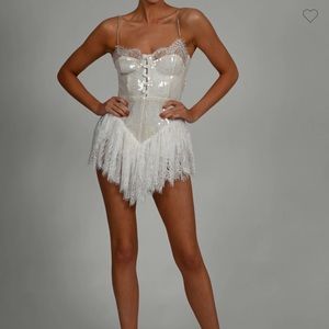 The Dolls House Fashion Roxanna Playsuit in Pearl Iridescence